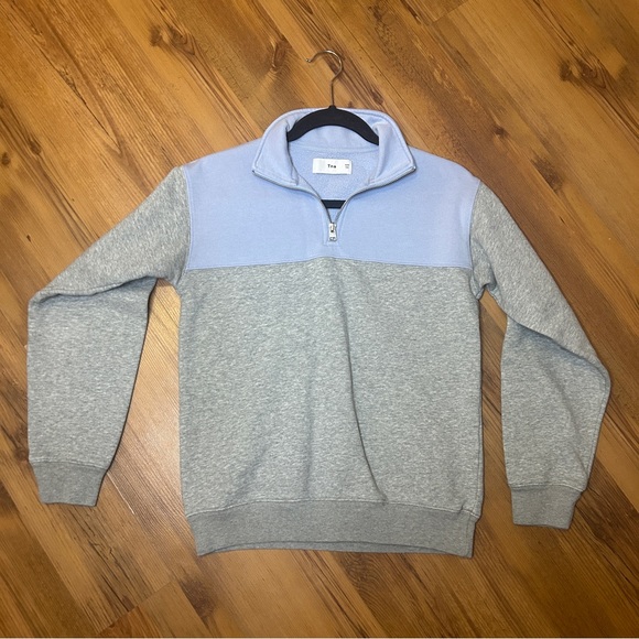 Aritzia TNA Warm Up Auarter Zip Sweater Two Tone Blue purple/Grey size xxs - Picture 1 of 4
